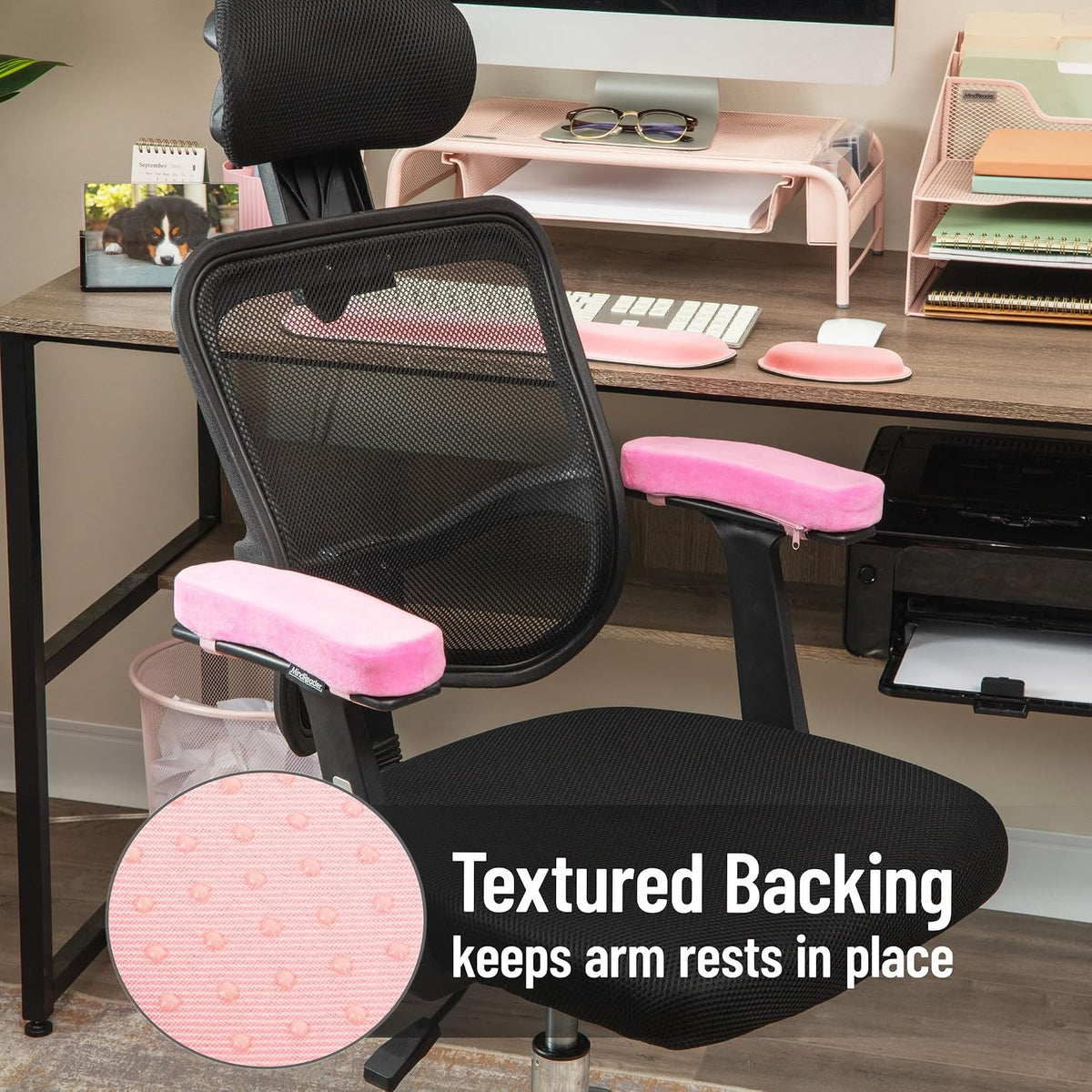 Air-Cloud Memory Foam Armrest Pads, Office & Gaming Chair Arm Rests, Elbow Support with Washable Cover, Black
