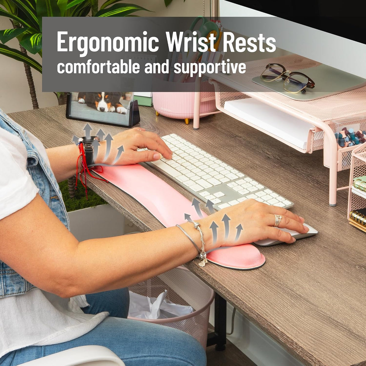 Air-Cloud Memory Foam Armrest Pads, Office & Gaming Chair Arm Rests, Elbow Support with Washable Cover, Black