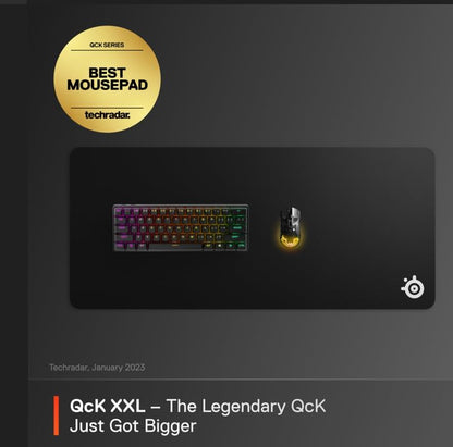 QcK Gaming Mouse Pad - XXL Cloth - Peak Tracking and Stability - Esports Mousepad - Never-Slip - Full Desk Coverage
