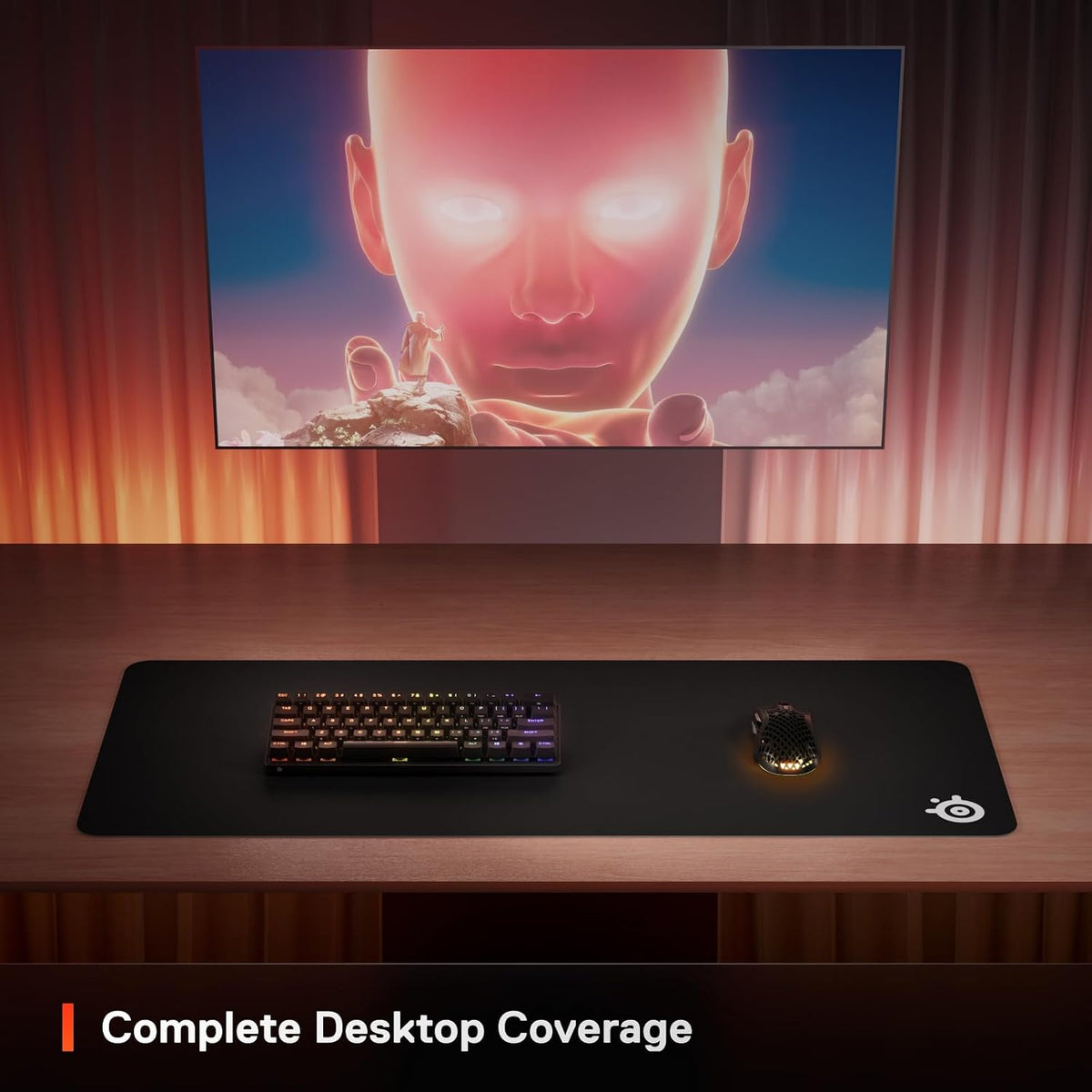 QcK Gaming Mouse Pad - XXL Cloth - Peak Tracking and Stability - Esports Mousepad - Never-Slip - Full Desk Coverage