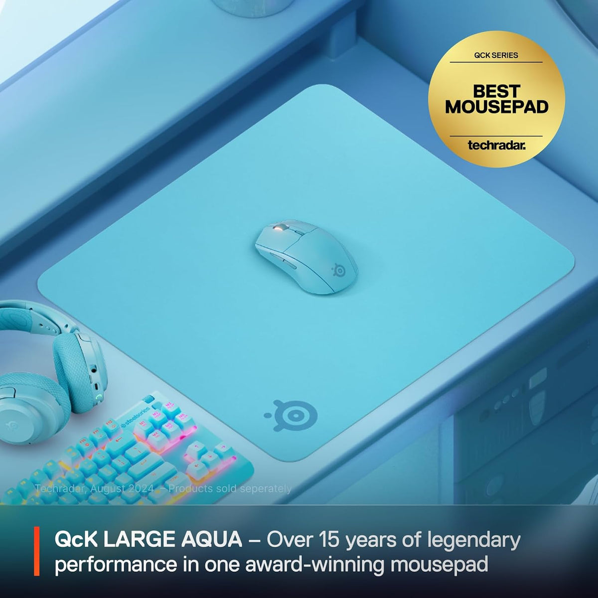 QcK Gaming Mouse Pad - XXL Cloth - Peak Tracking and Stability - Esports Mousepad - Never-Slip - Full Desk Coverage