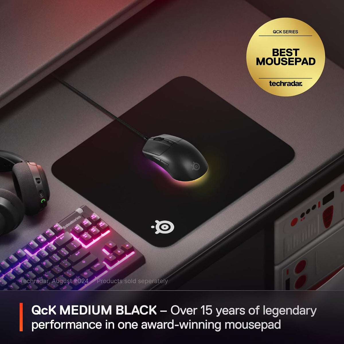 QcK Gaming Mouse Pad - XXL Cloth - Peak Tracking and Stability - Esports Mousepad - Never-Slip - Full Desk Coverage