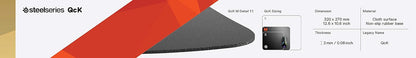 QcK Gaming Mouse Pad - XXL Cloth - Peak Tracking and Stability - Esports Mousepad - Never-Slip - Full Desk Coverage