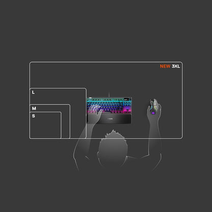QcK Gaming Mouse Pad - XXL Cloth - Peak Tracking and Stability - Esports Mousepad - Never-Slip - Full Desk Coverage