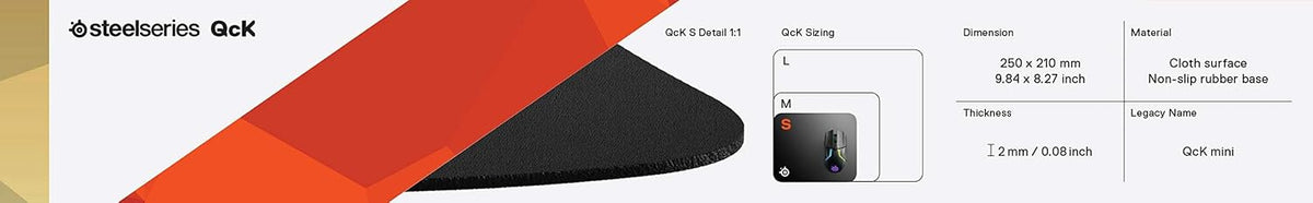 QcK Gaming Mouse Pad - XXL Cloth - Peak Tracking and Stability - Esports Mousepad - Never-Slip - Full Desk Coverage