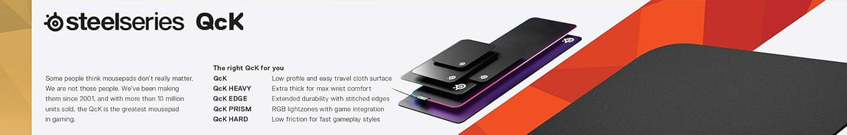 QcK Gaming Mouse Pad - XXL Cloth - Peak Tracking and Stability - Esports Mousepad - Never-Slip - Full Desk Coverage