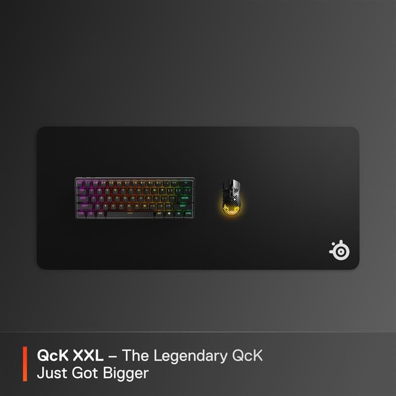 QcK Gaming Mouse Pad - XXL Cloth - Peak Tracking and Stability - Esports Mousepad - Never-Slip - Full Desk Coverage