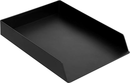 Rectangular Plastic Desk Organizer, letter size Tray, 9.7 x 2.2 x 13 inches, Black