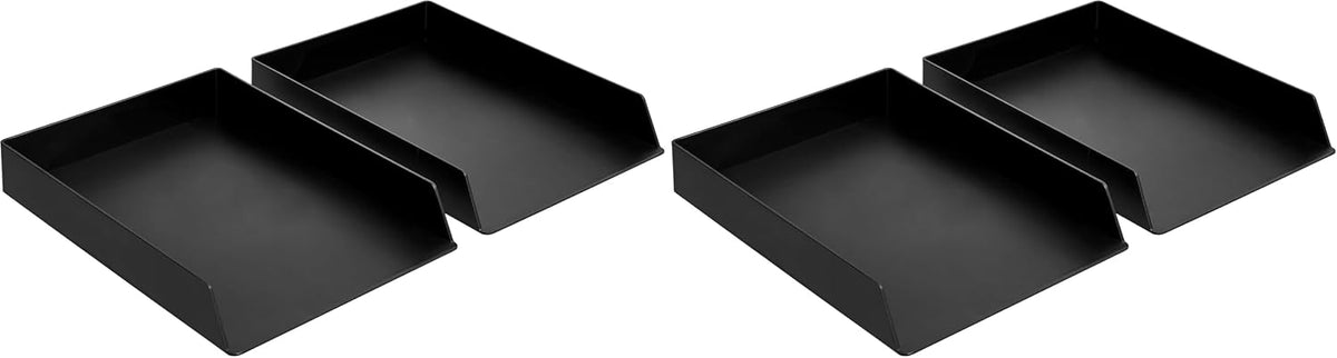 Rectangular Plastic Desk Organizer, letter size Tray, 9.7 x 2.2 x 13 inches, Black