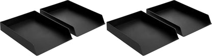 Rectangular Plastic Desk Organizer, letter size Tray, 9.7 x 2.2 x 13 inches, Black