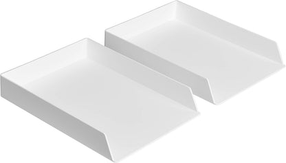 Rectangular Plastic Desk Organizer, letter size Tray, 9.7 x 2.2 x 13 inches, Black