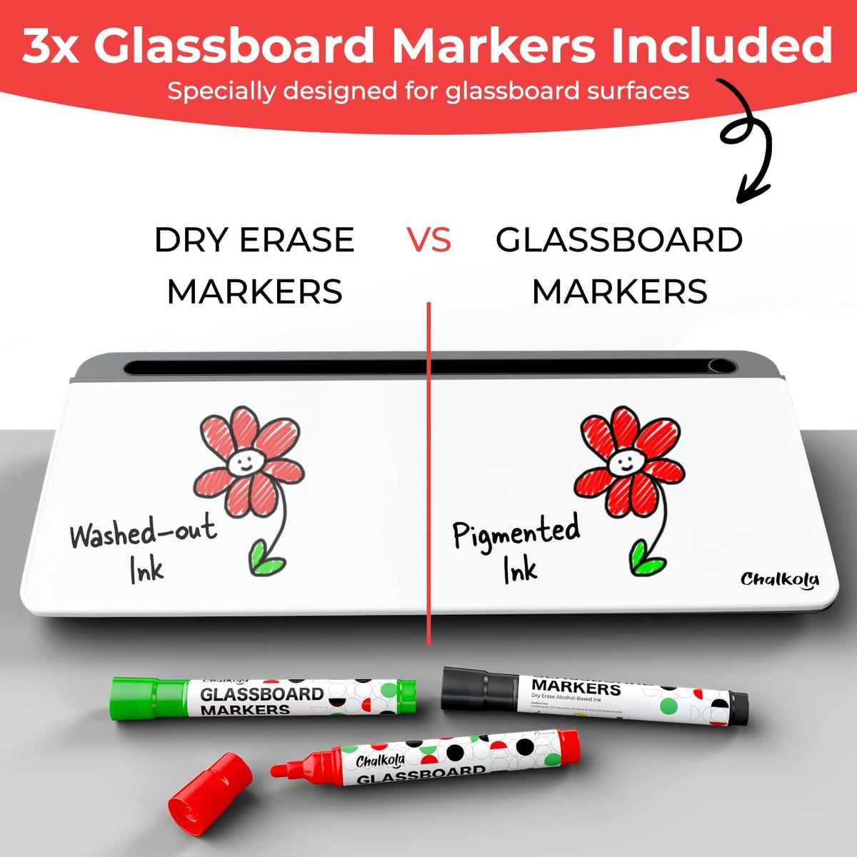 Glass Desktop Whiteboard with Storage, Desk Dry Erase Board Buddy