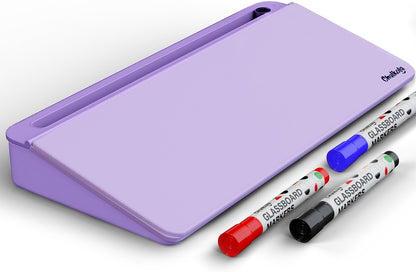 Glass Desktop Whiteboard with Storage, Desk Dry Erase Board Buddy