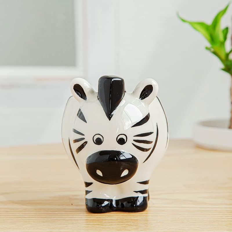 Cute Animal Ceramics Planter Small Succulent Pot Cartoon Shaped Plant Pot for Mini Plants Flower Cactus, Smooth Shiny Ceramic - Plants Not Included (Cow)