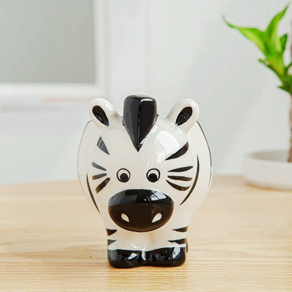 Cute Animal Ceramics Planter Small Succulent Pot Cartoon Shaped Plant Pot for Mini Plants Flower Cactus, Smooth Shiny Ceramic - Plants Not Included (Cow)