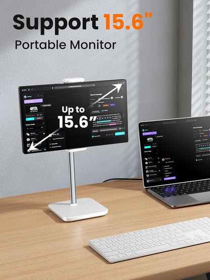 Height Adjustable Tablet Stand, 3.5lb (1.6kg) Max Support, Up to 18" Tall, Slim Portable Monitors Stand Compatible with iPad Pro 12.9, Surface Pro, All 4.7"-15.6" Devices - Black