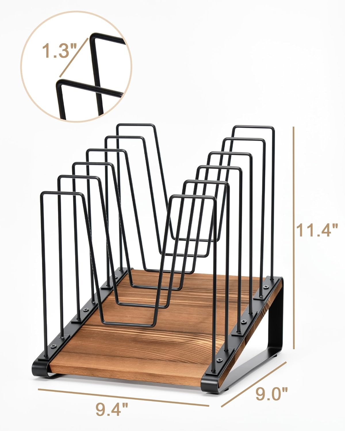 Inclined Desk File Organizer, 5-Section Desktop File Folder Holder