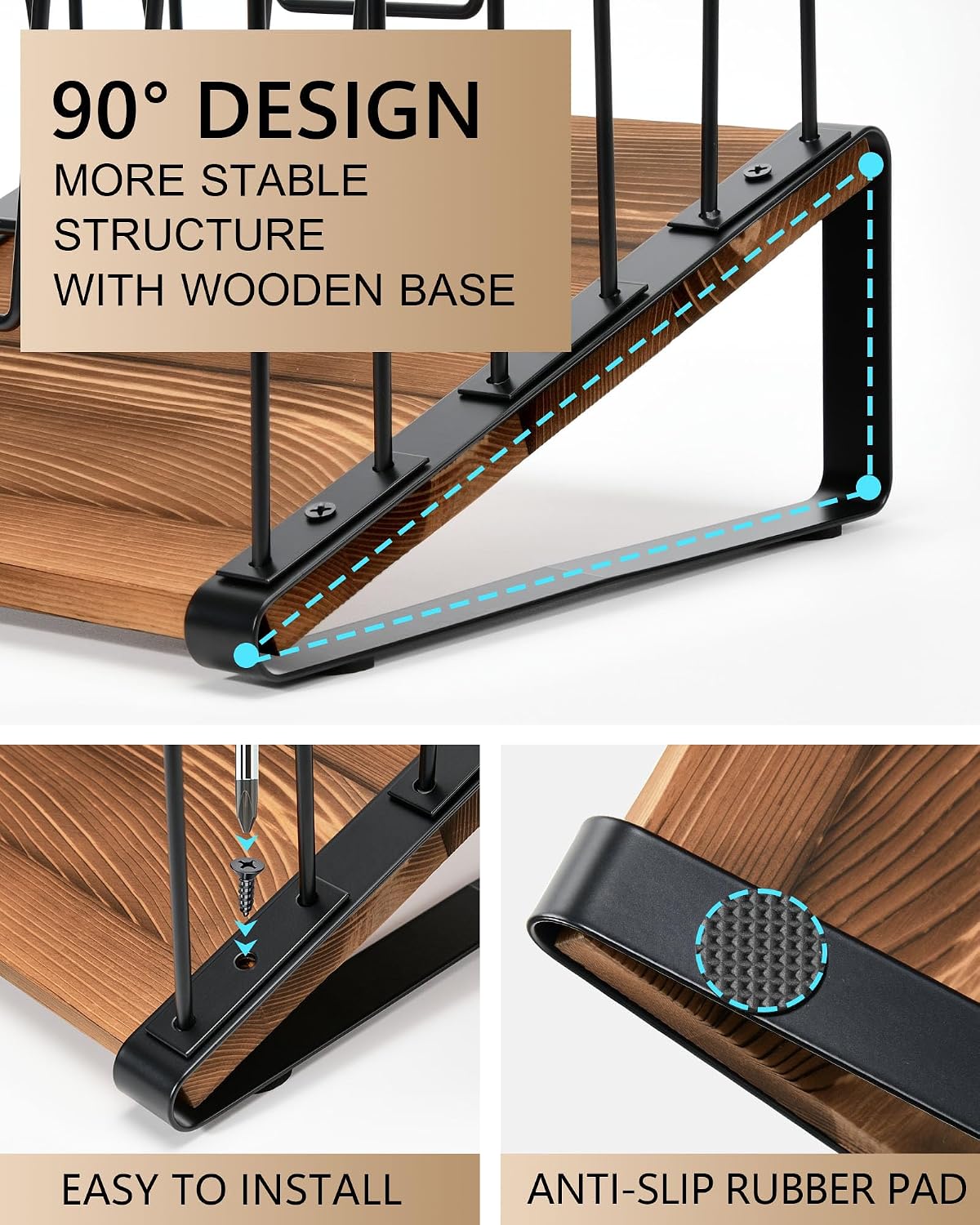 Inclined Desk File Organizer, 5-Section Desktop File Folder Holder