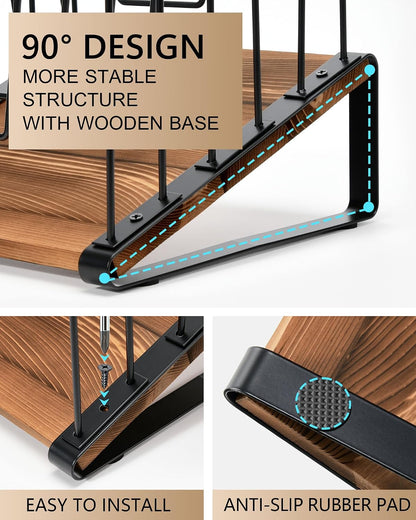 Inclined Desk File Organizer, 5-Section Desktop File Folder Holder