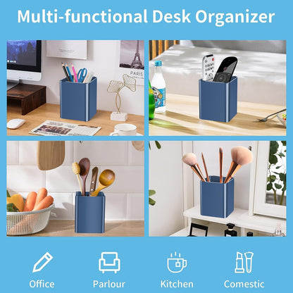 Pen holder, aluminum alloy waterproof pen holder, desktop simple and modern minimalist, multifunctional office supplies for families, kids and schools
