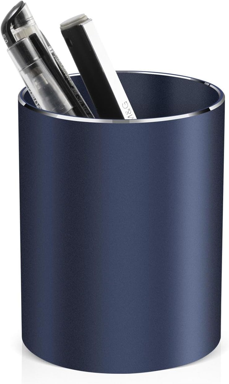 Pen holder, aluminum alloy waterproof pen holder, desktop simple and modern minimalist, multifunctional office supplies for families, kids and schools