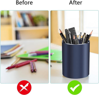 Pen holder, aluminum alloy waterproof pen holder, desktop simple and modern minimalist, multifunctional office supplies for families, kids and schools