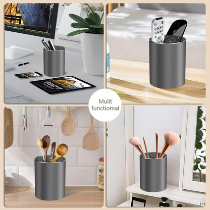 Pen holder, aluminum alloy waterproof pen holder, desktop simple and modern minimalist, multifunctional office supplies for families, kids and schools