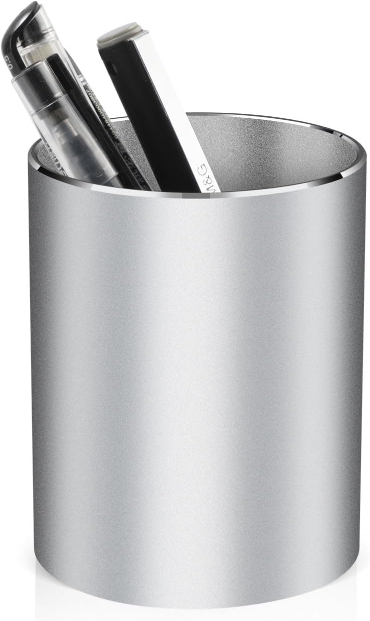 Pen holder, aluminum alloy waterproof pen holder, desktop simple and modern minimalist, multifunctional office supplies for families, kids and schools