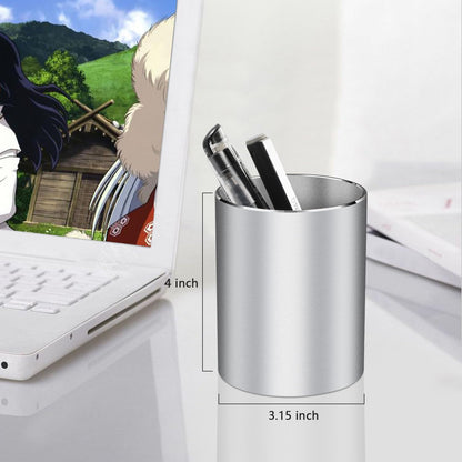 Pen holder, aluminum alloy waterproof pen holder, desktop simple and modern minimalist, multifunctional office supplies for families, kids and schools