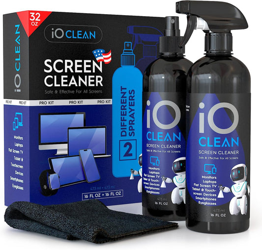 Screen Cleaner Spray (16oz+16oz) – Cleaning Kit for LCD LED OLED TV