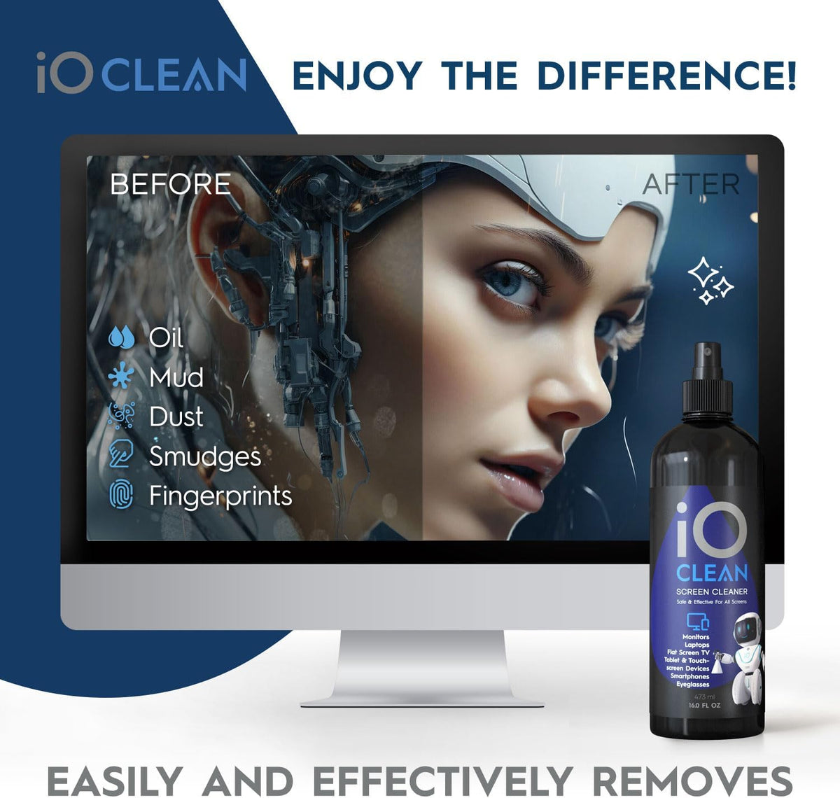 Screen Cleaner Spray (16oz+16oz) – Cleaning Kit for LCD LED OLED TV