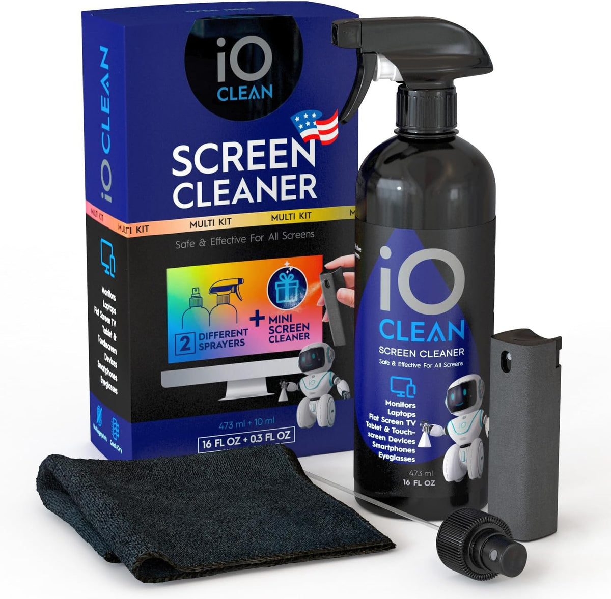 Screen Cleaner Spray (16oz+16oz) – Cleaning Kit for LCD LED OLED TV