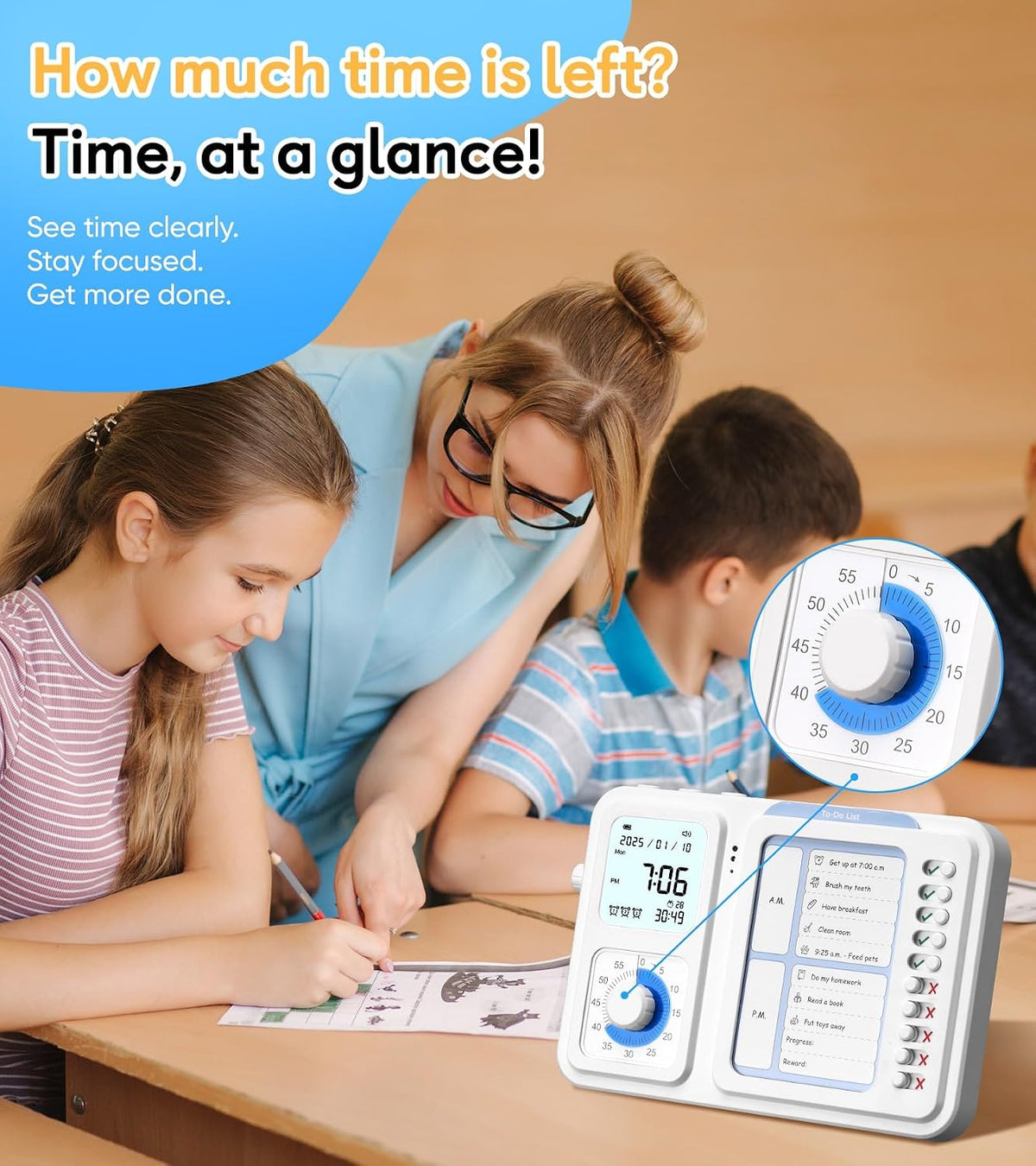 3-in-1 Visual Timer & ADHD Tool for Kids|Adults