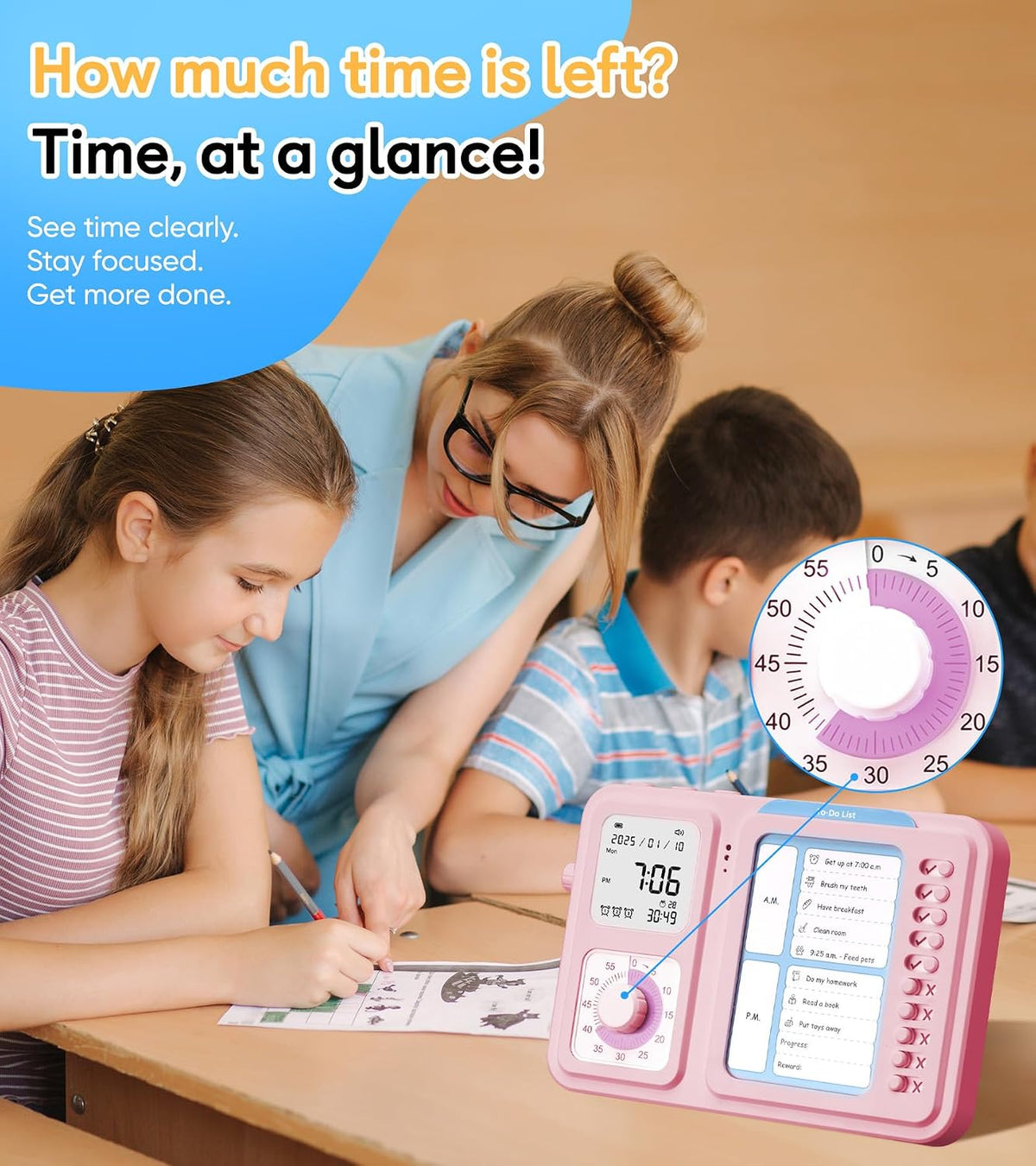 3-in-1 Visual Timer & ADHD Tool for Kids|Adults