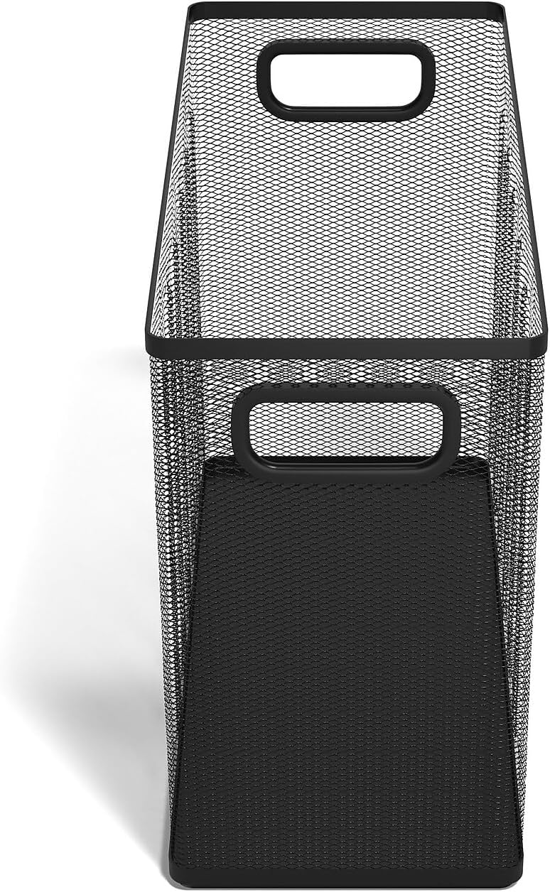Staples Metal Magazine File Organizer, Black - Top - Loading Desktop File Holder with Handle, Holds Up to 1000 Sheets