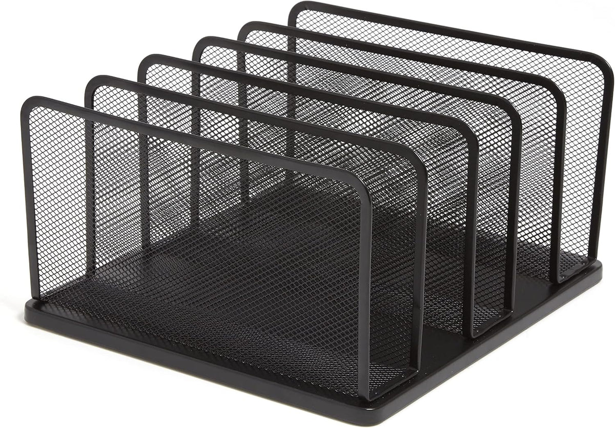 Staples Metal Magazine File Organizer, Black - Top - Loading Desktop File Holder with Handle, Holds Up to 1000 Sheets