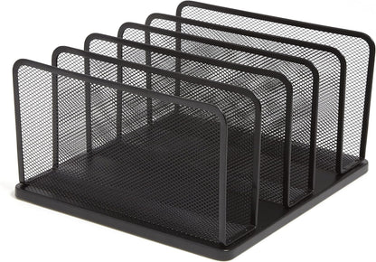 Staples Metal Magazine File Organizer, Black - Top - Loading Desktop File Holder with Handle, Holds Up to 1000 Sheets