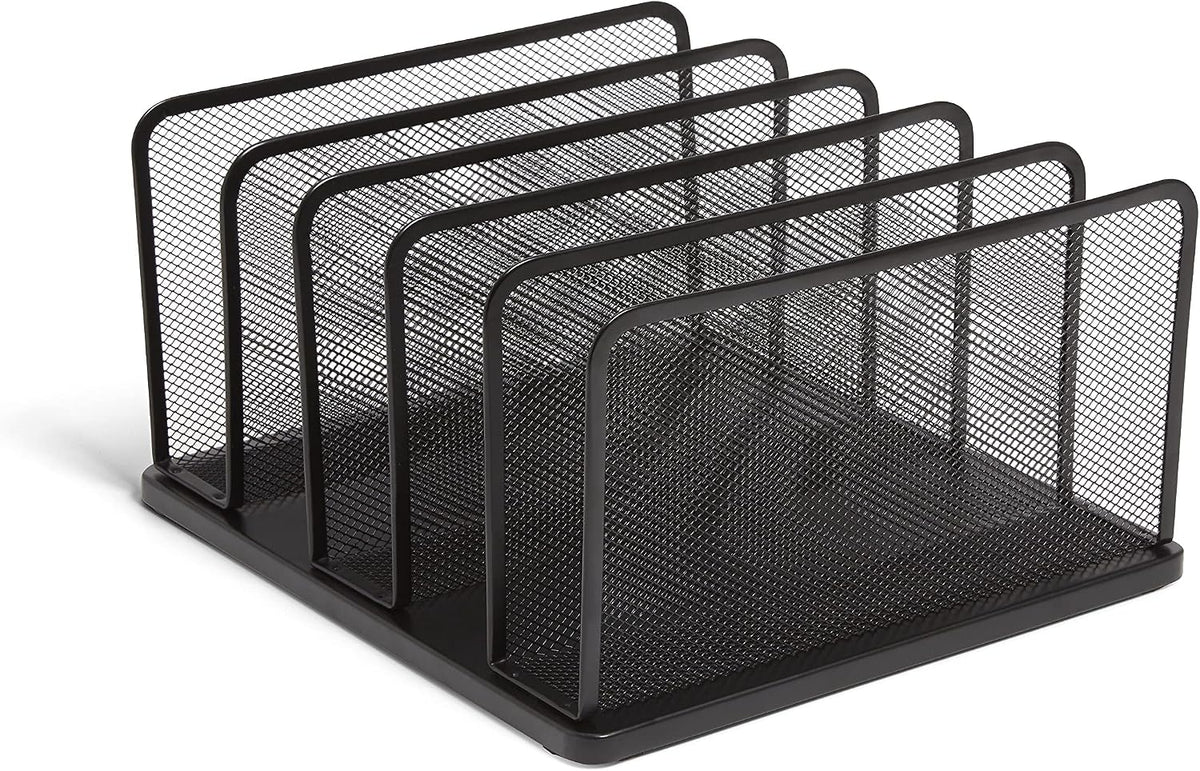 Staples Metal Magazine File Organizer, Black - Top - Loading Desktop File Holder with Handle, Holds Up to 1000 Sheets