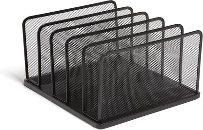 Staples Metal Magazine File Organizer, Black - Top - Loading Desktop File Holder with Handle, Holds Up to 1000 Sheets