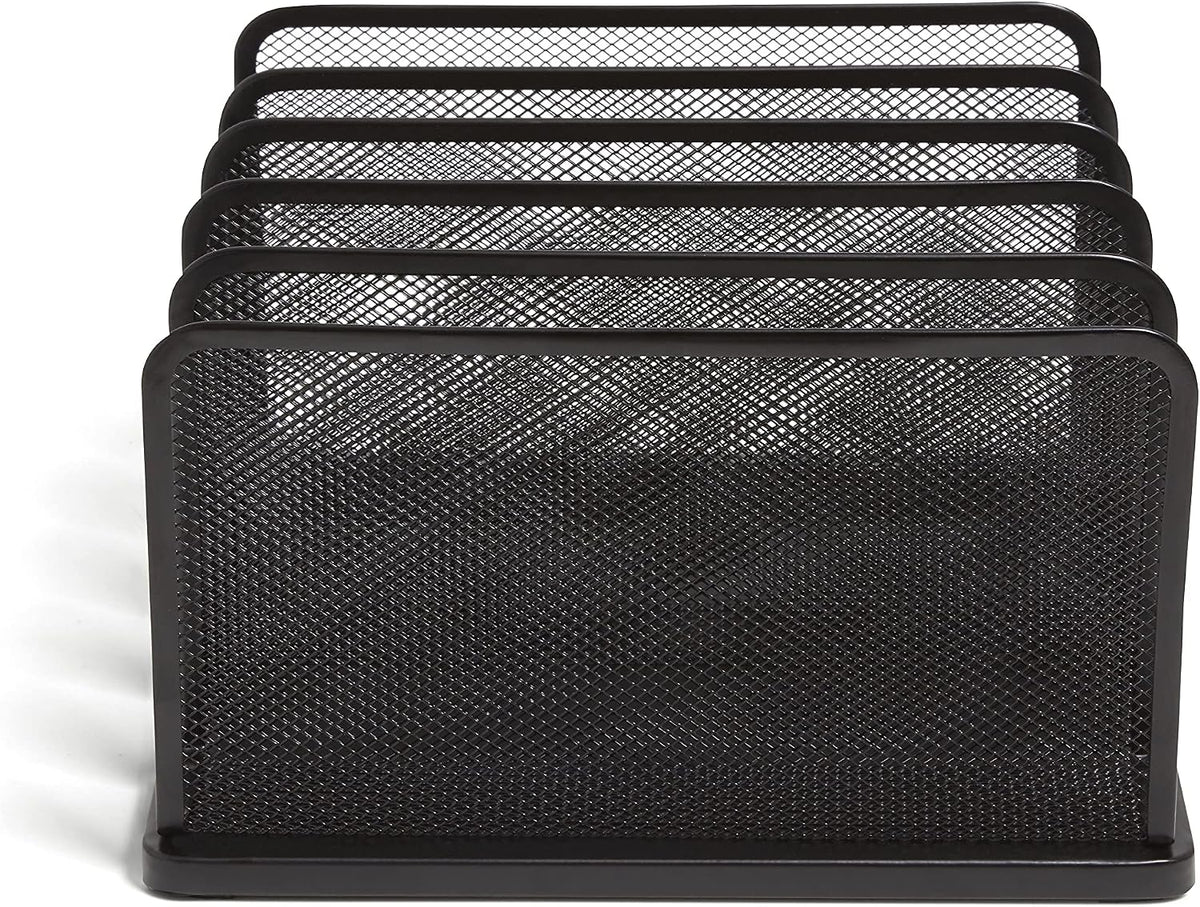 Staples Metal Magazine File Organizer, Black - Top - Loading Desktop File Holder with Handle, Holds Up to 1000 Sheets