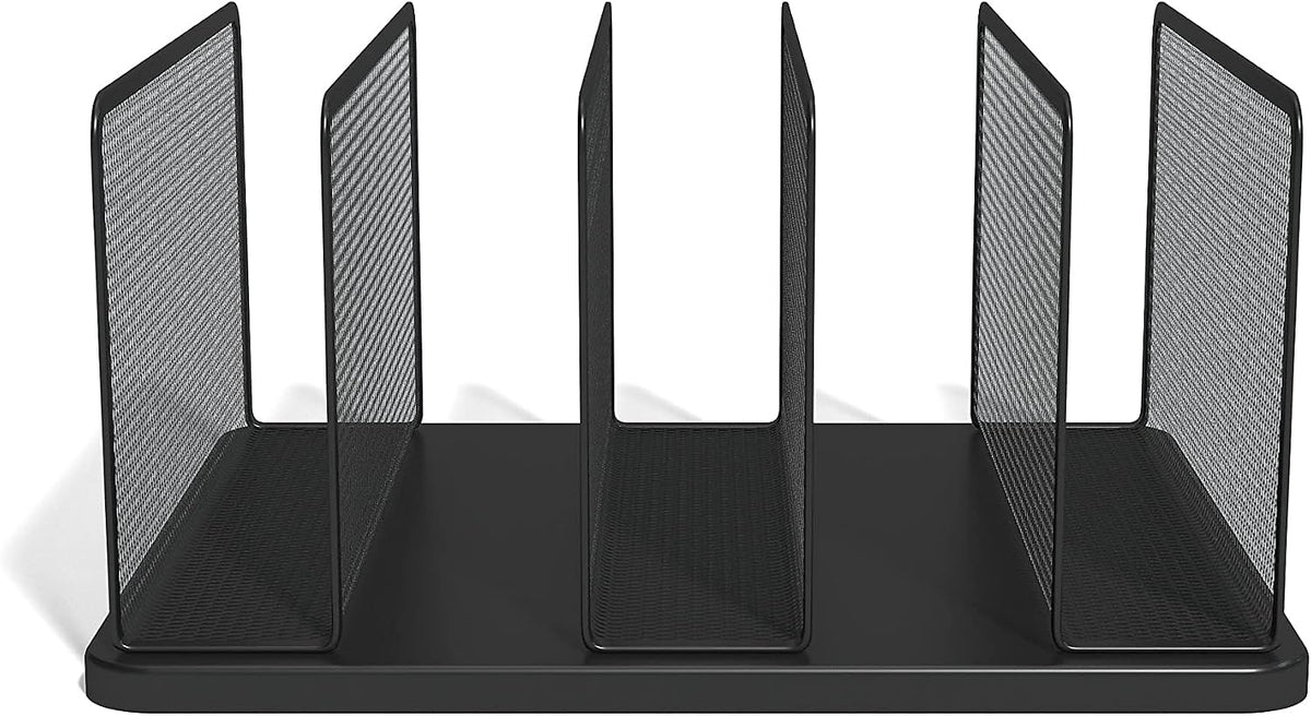 Staples Metal Magazine File Organizer, Black - Top - Loading Desktop File Holder with Handle, Holds Up to 1000 Sheets