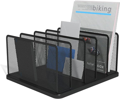 Staples Metal Magazine File Organizer, Black - Top - Loading Desktop File Holder with Handle, Holds Up to 1000 Sheets