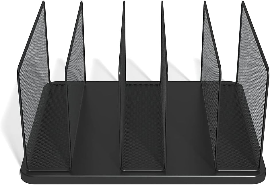 Staples Metal Magazine File Organizer, Black - Top - Loading Desktop File Holder with Handle, Holds Up to 1000 Sheets