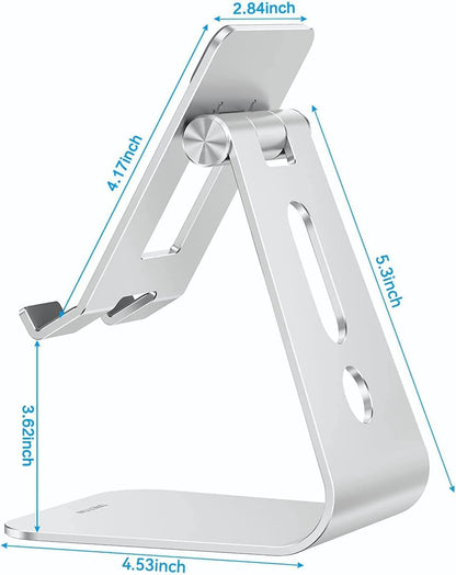 T2 Tablet Stand for Desk, Aluminum Holder for iPad Pro/Air, Silver