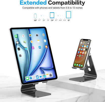 T2 Tablet Stand for Desk, Aluminum Holder for iPad Pro/Air, Silver