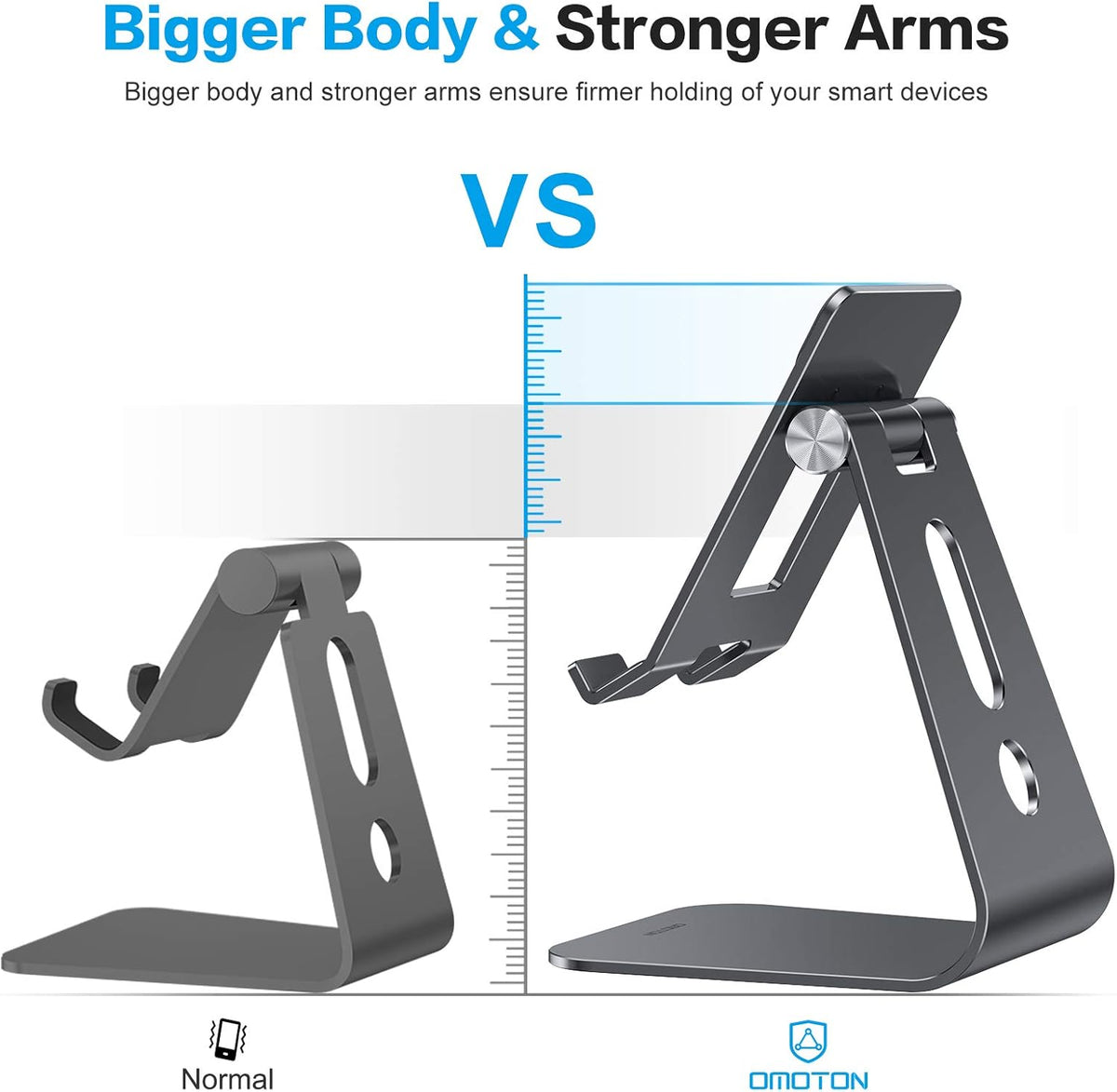 T2 Tablet Stand for Desk, Aluminum Holder for iPad Pro/Air, Silver
