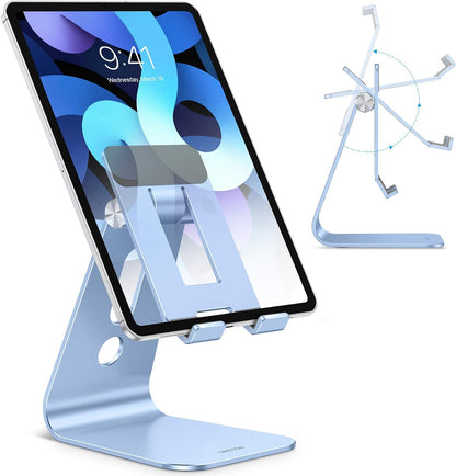 T2 Tablet Stand for Desk, Aluminum Holder for iPad Pro/Air, Silver