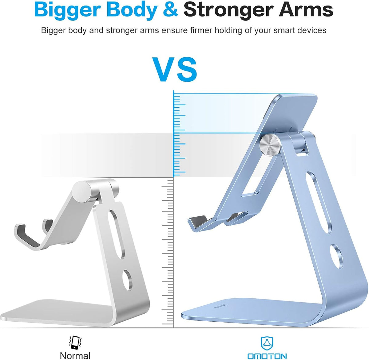 T2 Tablet Stand for Desk, Aluminum Holder for iPad Pro/Air, Silver