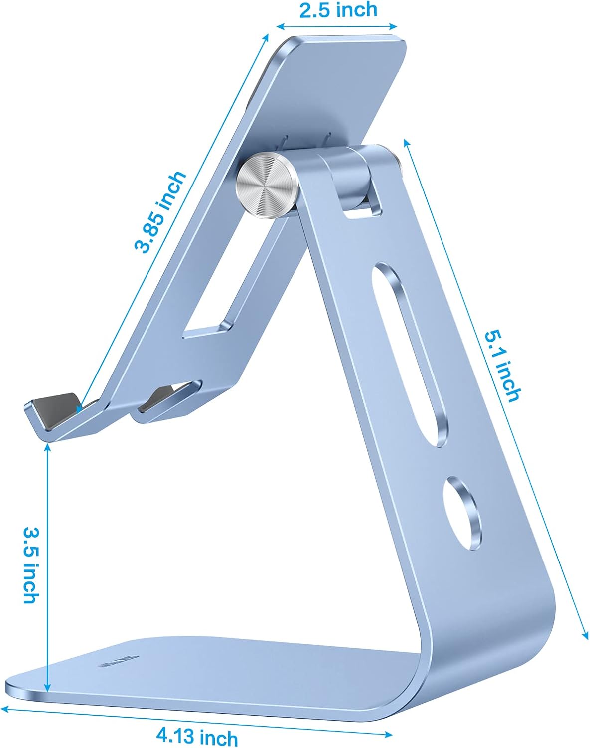 T2 Tablet Stand for Desk, Aluminum Holder for iPad Pro/Air, Silver