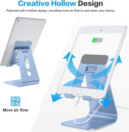 T2 Tablet Stand for Desk, Aluminum Holder for iPad Pro/Air, Silver
